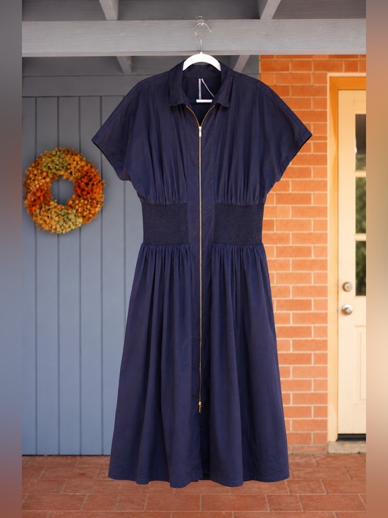 Anthropologie Dresses & Skirts - Anthropologie Black Tommie Smocked Front Zip Shirt Dress XL